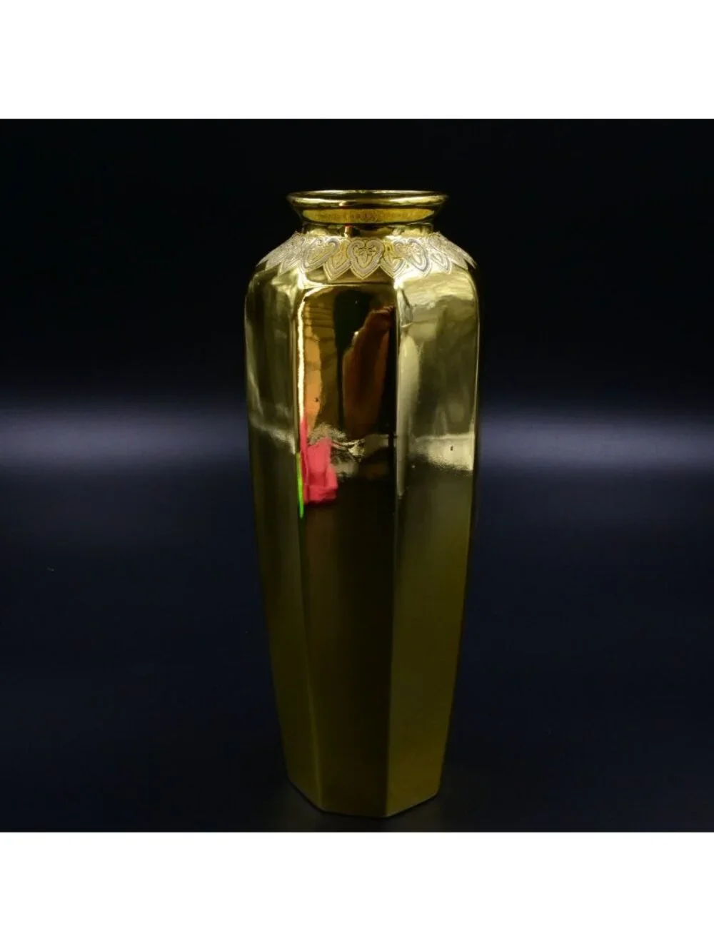 Japanese Golden Peacock Designed Vase Gilded Porcelain Satsuma In Original Box